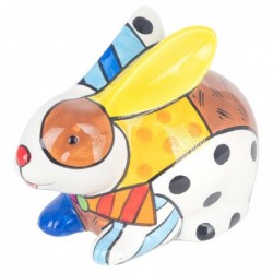 Hucha Figura Decorativa Conejo Estampado Abstracto Colorido