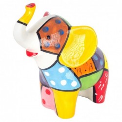 Hucha Figura Decorativa Elefante Estampado Abstracto Colorido