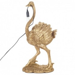 Lámpara de Sobremesa Figura Decorativa Avestruz Dorada