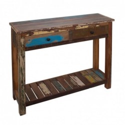 Mesa de consola mueble de entrada VINTAGE con 2 cajones shabby look 100x30x80 cm