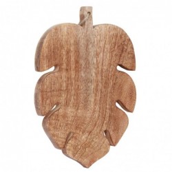 Tabla de Cortar de Cocina Decorativa Madera Marrón Forma Hoja