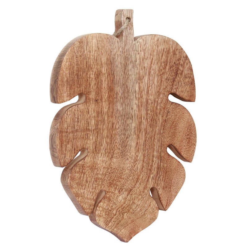 Tabla de Cortar de Cocina Decorativa Madera Marrón Forma Hoja