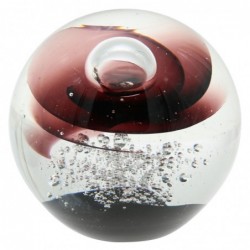 Pisapapeles bola de vidrio BURBUJAS granate 8 cm elemento decorativo escritorio