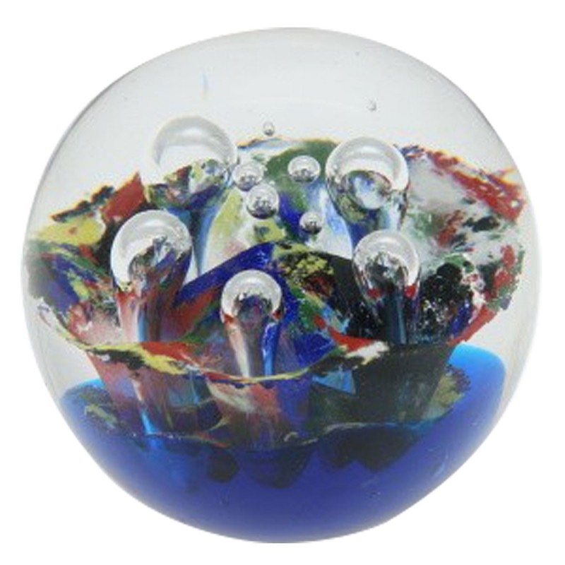 Pisapapeles bola de vidrio CORAL multicolor 9 cm elemento decorativo escritorio