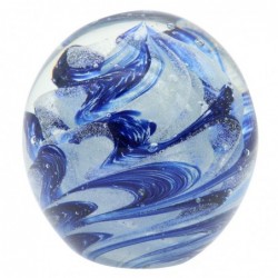 Pisapapeles bola de vidrio ONDAS AZULES 10 cm elemento decorativo escritorio
