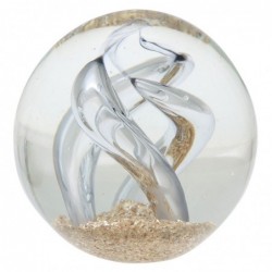 Pisapapeles bola de vidrio ONDAS TRANSPARENTES 8 cm elemento decorativo escritorio