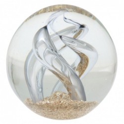 Pisapapeles bola de vidrio ONDAS TRANSPARENTES 8 cm elemento decorativo escritorio