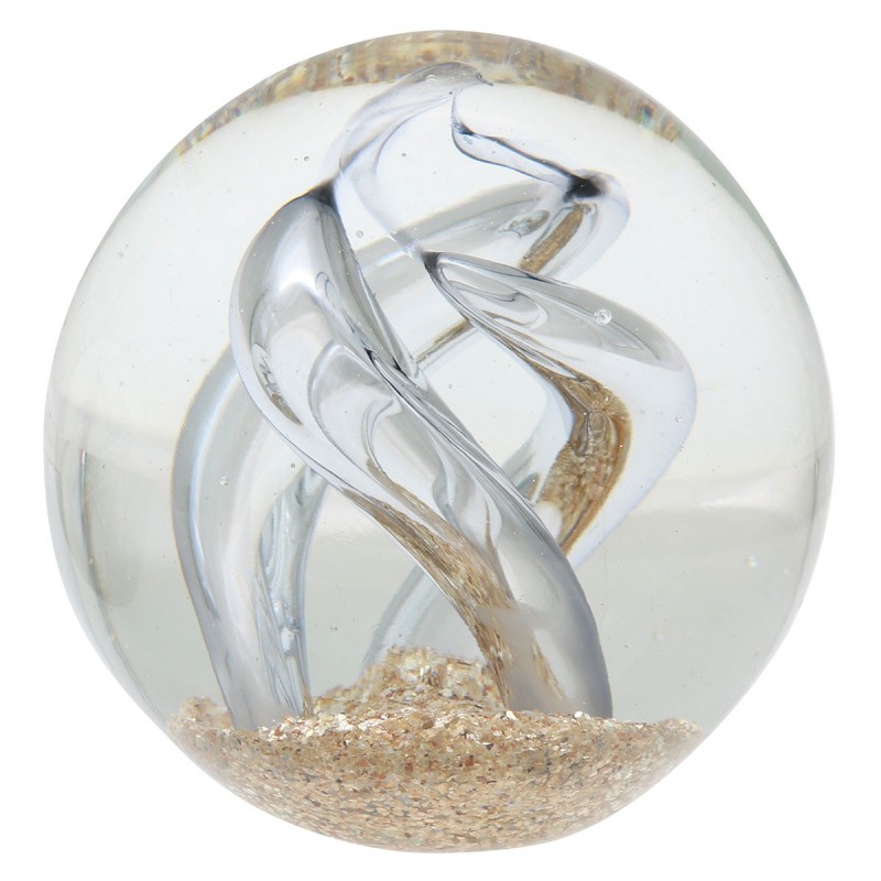 Pisapapeles bola de vidrio ONDAS TRANSPARENTES 8 cm elemento decorativo escritorio