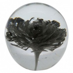 Pisapapeles bola de vidrio ROSA NEGRA 8 cm elemento decorativo escritorio