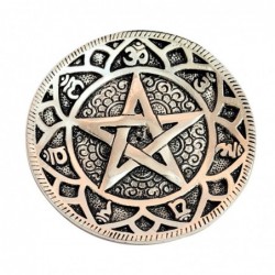 Plato Apoyador de Incienso Decorativo Metálico Plateado Estrella 7 Chakras