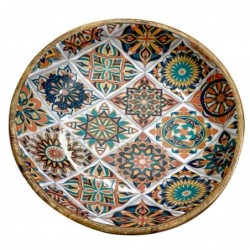 Plato decorativo de madera MANDALA 30 cm multicolor bandeja servir