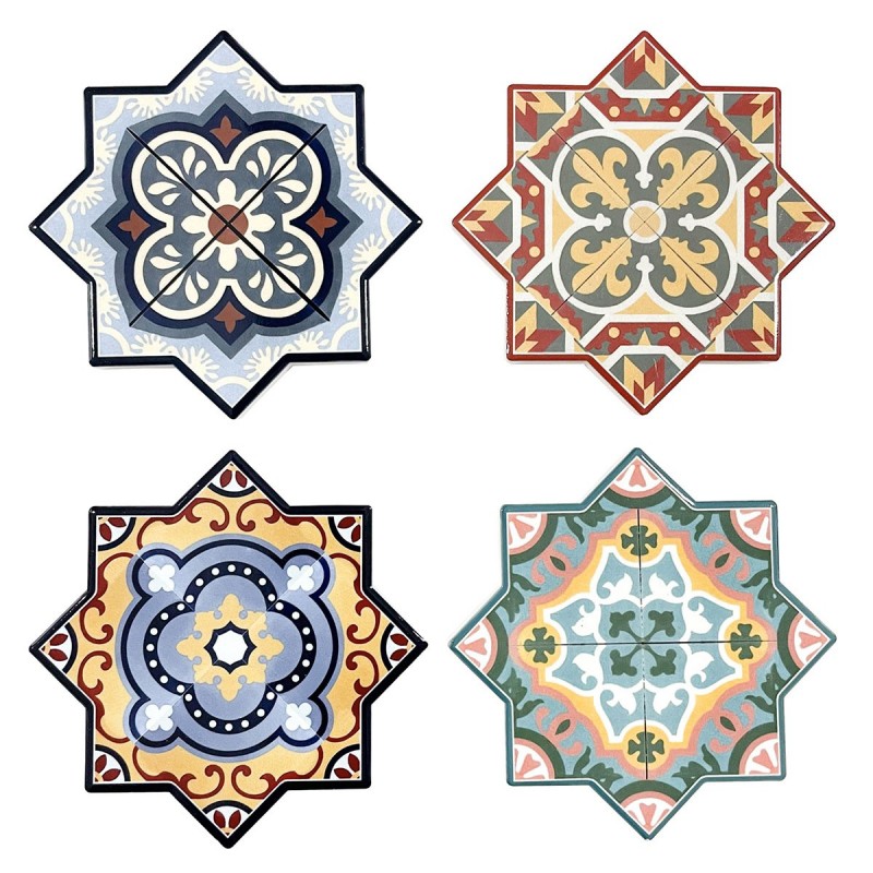 Posavasos de ceramica ESTRELLA x4 modelos 11 cm