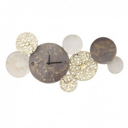 Reloj de Pared con Adorno Circular Decorativo Metálico