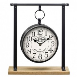 Reloj de sobremesa redondo VINTAGE colgado en base 27x31 cm