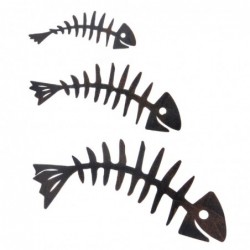 Set de 3 Adorno Decorativo Placa para Colgar Pared Espina de Pescado