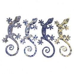 Set de x4 Adorno de Pared Lagarto Estampado Azul