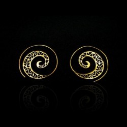 Pendientes de Bronce Espiral con Filigrana -57-