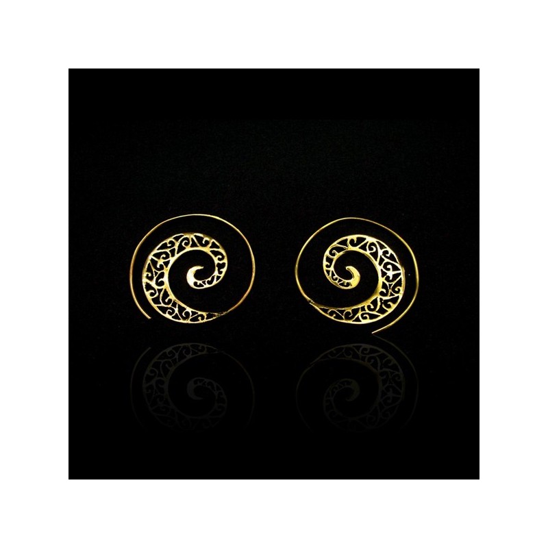 Pendientes de Bronce Espiral con Filigrana -57-