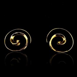 Pendientes de Bronce Espiral Volteados -59-