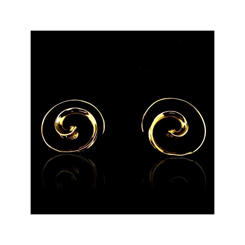 Pendientes de Bronce Espiral Volteados -59-