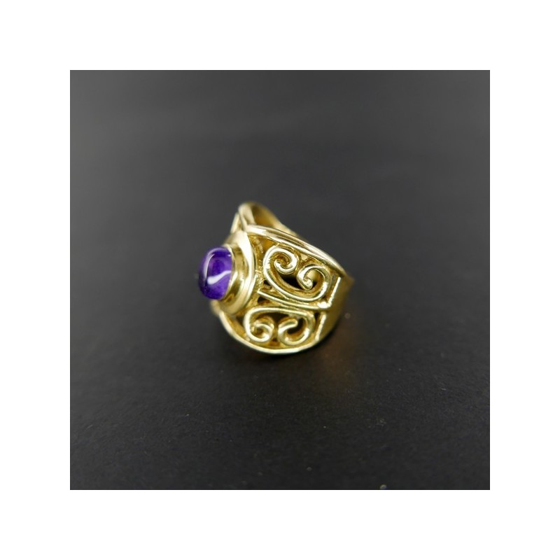 Anillo de Bronce con Amatista -9.2-