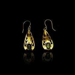 Pendientes de Bronce Calados con Labradorita -66-