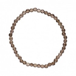 Pulsera de Cuarzo Ahumado Facetada 3mm