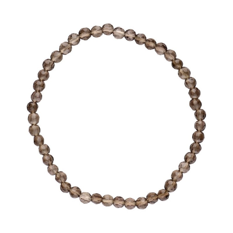 Pulsera de Cuarzo Ahumado Facetada 3mm