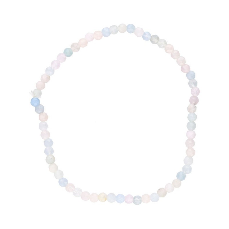 Pulsera de Aguamarina y Morganita Facetada 3mm
