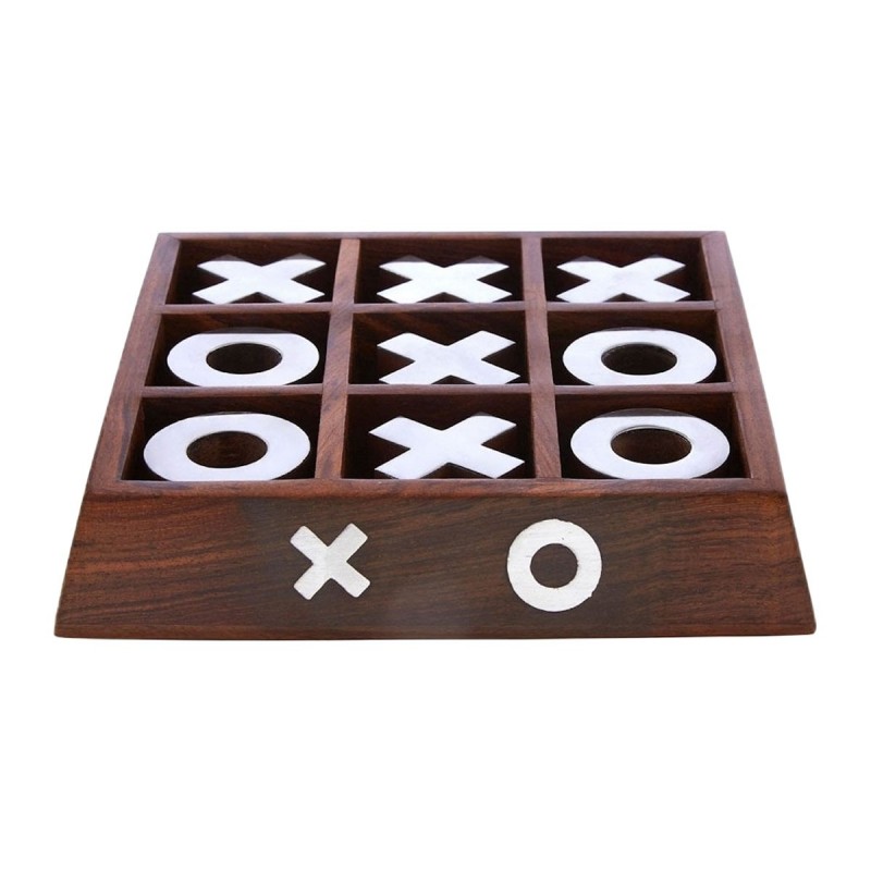 Juego de Tres en Raya Caja de Madera Decoración Casa Salón Original 