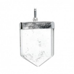 Colgante de Cuarzo Flor de la Vida en Baño de Plata - Joyería de Cristales y Gemas - Regalo Meditación y Yoga