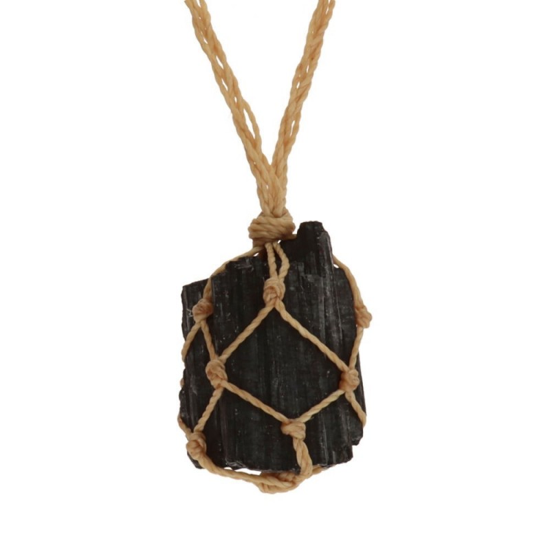 Colgante de Turmalina Negra en Bruto de Alta Calidad - Piedra Natural Protectora y Equilibrante