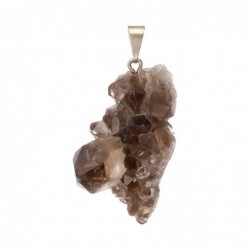 Colgante Drusa de Cuarzo Ahumado: Piedra Natural para Chakras