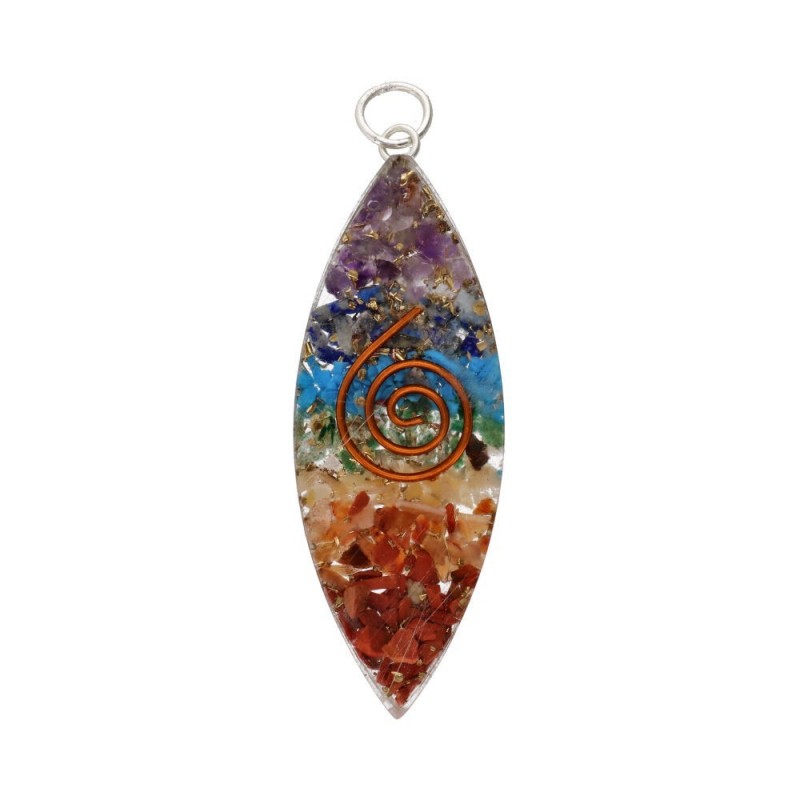 Colgante Ojo de Resina con Chakras - Joyería Artesanal Hecha a Mano con Piedras Naturales