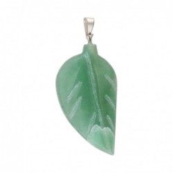 Colgantes de Cuarzo Verde Hoja en Baño de Plata - Joyería Natural con Significado