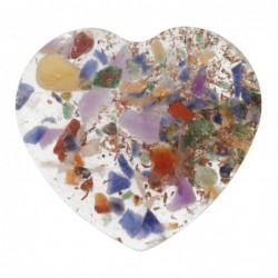 Corazón de resina con mix de minerales 3x3cm - Regalo original para el día de la madre