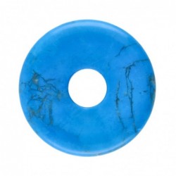 Donut de Howlita Teñida (Turquenita) Mediano - Piedra Natural Decorativa - Regalo Original