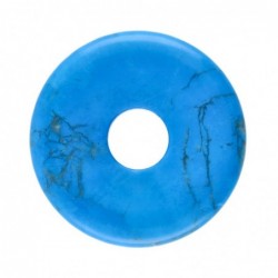 Donut de Howlita Teñida (Turquenita) Mediano - Piedra Natural Decorativa - Regalo Original