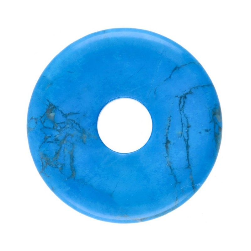Donut de Howlita Teñida (Turquenita) Mediano - Piedra Natural Decorativa - Regalo Original