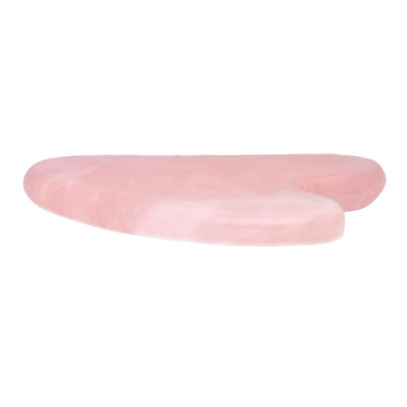 Gua Sha Pequeño de Cuarzo Rosa para Masaje Facial y Corporal - Piedra Natural para Belleza