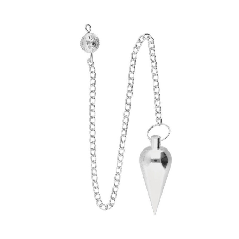 Péndulo cónico en baño de plata | Colgante de péndulo | Joyería espiritual | Amuleto de péndulo | Decoración del hogar