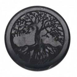 Placa adhesiva de shungit pequeña con diseño de árbol de la vida
