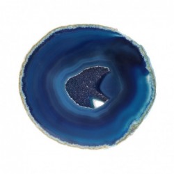 Placa de ágata Azul Grande teñida: una piedra preciosa natural para la decoración del hogar