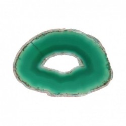Placa de ágata verde teñida mediana: una piedra preciosa natural para la decoración del hogar