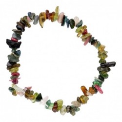 Pulsera de Turmalina Multicolor Extra con Chip Pequeño - Pulsera de Piedra Natural para Mujeres y Hombres