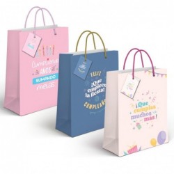 Bolsa Papel Cumpleaños x3...