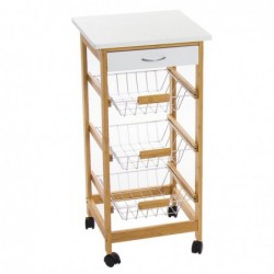 Carro Cocina Madera Blanco...