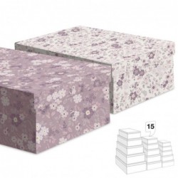 Juego 15 Cajas Flores Rosa...
