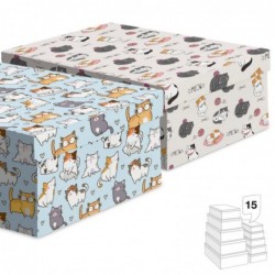 Juego 15 Cajas Cartón Gatos...