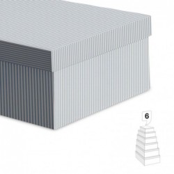 Juego 6 Cajas Carton Rayas...